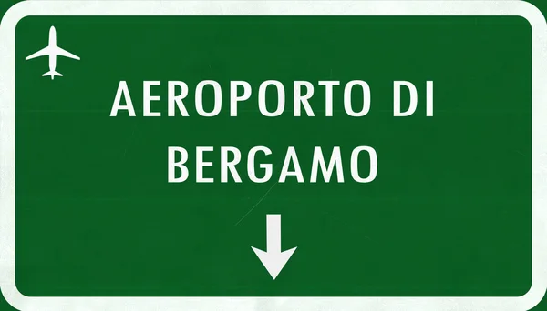 Bérgamo Italia Airport Highway Sign —  Fotos de Stock