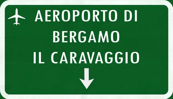 Panneau autoroutier de l'aéroport de Bergame Italie — Photo