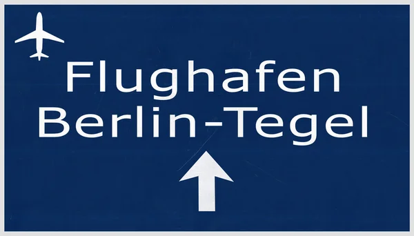 Berlin Tegel Alemanha Airport Highway Sign — Fotografia de Stock