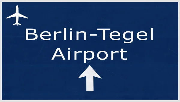 Berlin Tegel Alemanha Airport Highway Sign — Fotografia de Stock