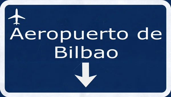 毕尔巴鄂西班牙机场公路标志 — 图库照片