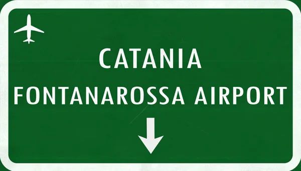 Catania Italië luchthaven Highway teken — Stockfoto