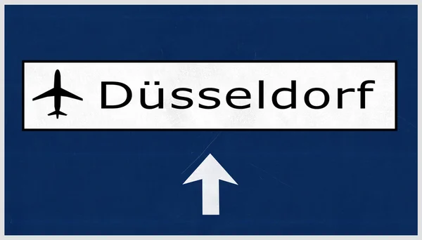 Dusseldorf Németország repülőtér autópálya-jel — Stock Fotó
