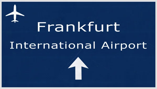 Autobahnschild Flughafen Frankfurt — Stockfoto