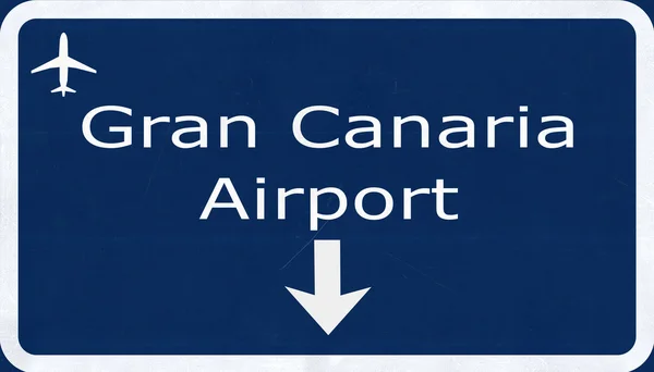 格兰加那利岛西班牙机场公路标志 — 图库照片