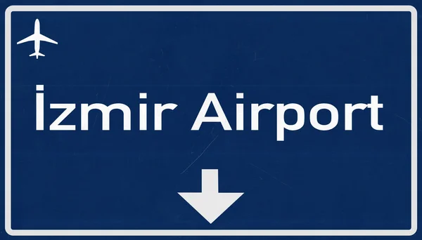 Izmir Andan Menderes Turkey Airport Highway Sign — Stock Photo, Image