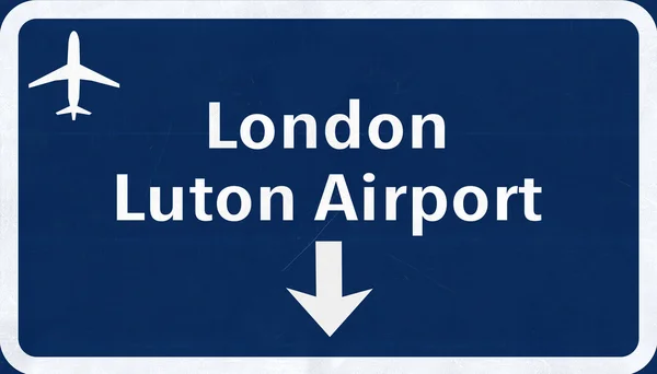 London Luton England Storbritannien Lufthavn Highway Sign - Stock-foto