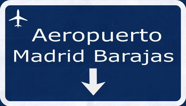 Madrid Barajas Spain Airport Highway Sign — Stock Photo, Image