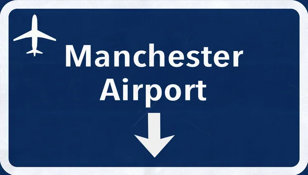 Manchester Engeland Verenigd Koninkrijk luchthaven Highway teken — Stockfoto