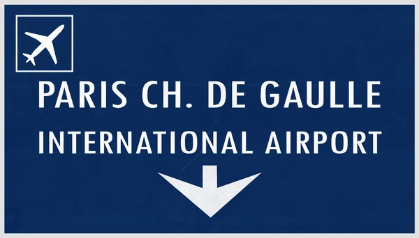 Paris De Gaulle França Airport Highway Sign — Fotografia de Stock