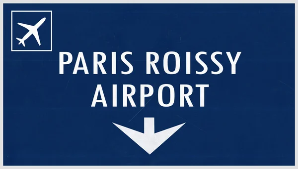 Paris De Gaulle França Airport Highway Sign — Fotografia de Stock