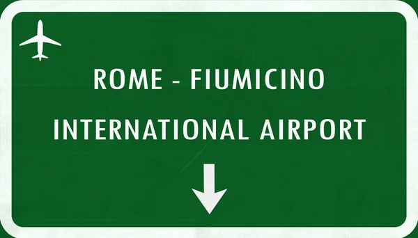 Roma Fiumicino Italy Airport Highway Sign — Stock Photo, Image