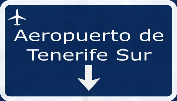 特内里费岛 Sur 西班牙机场公路标志 — 图库照片