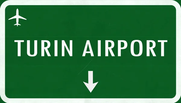 Torino İtalya Havaalanı Otoban işareti — Stok fotoğraf