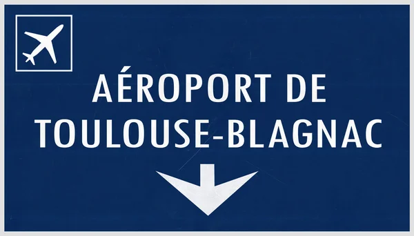 Toulouse Frankrijk luchthaven Highway teken — Stockfoto