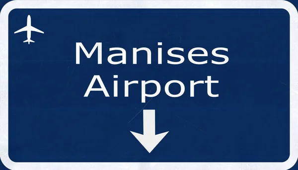 Valancia Manises Hiszpania lotniska autostradą znak — Zdjęcie stockowe