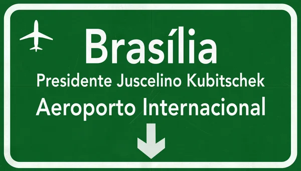 பிரேசிலியா பிரேசில் சர்வதேச விமான நிலைய நெடுஞ்சாலை அடையாளம் — ஸ்டாக் புகைப்படம்
