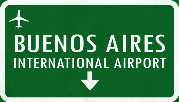 ブエノスアイレス ブエノスアイレス アルゼンチン国際空港高速道路標識 — ストック写真