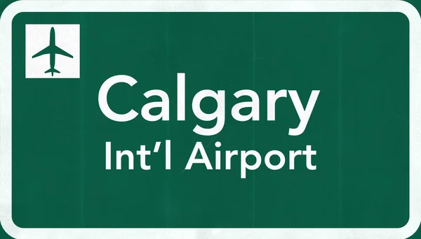 Calgary Canada Internationaler Flughafen Autobahnschild — Stockfoto