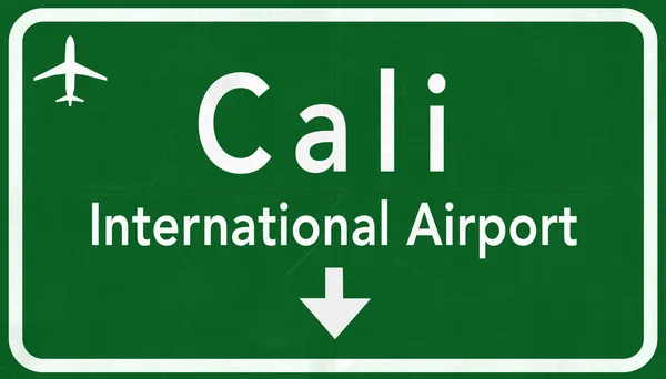 卡利哥伦比亚国际机场公路标志 — 图库照片