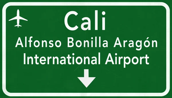 Cali Colombia International Airport Highway Sign — Stok Foto