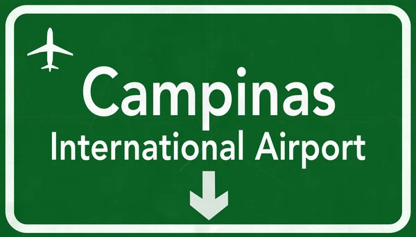 Campinas Brazil International Airport Highway Sign — Stock Photo, Image