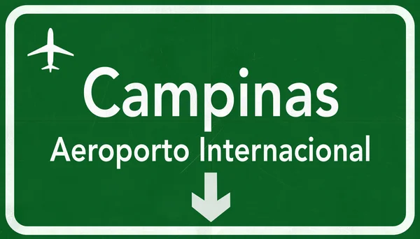 坎皮纳斯巴西国际机场公路标志 — 图库照片