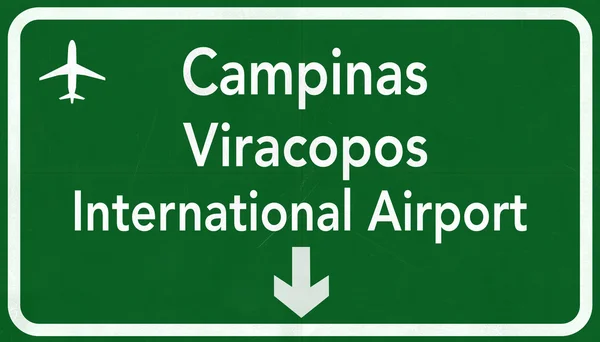 Campinas Brasil International Airport Highway Sign — Fotografia de Stock