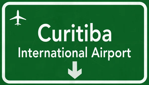 Curitiba Brasil International Airport Highway Sign — Fotografia de Stock