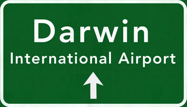 Señal de carretera del aeropuerto internacional Darwin Australia — Foto de Stock