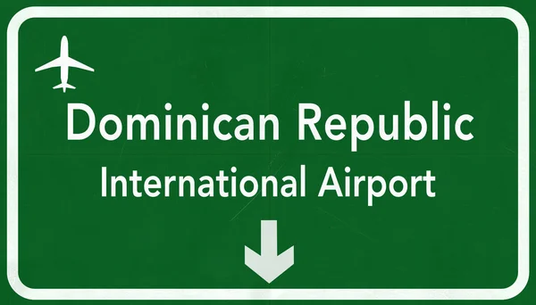 多米尼加共和国蓬塔卡纳国际机场公路标志 — 图库照片