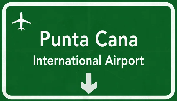 República Dominicana Aeroporto Internacional de Punta Cana Highway Sign — Fotografia de Stock