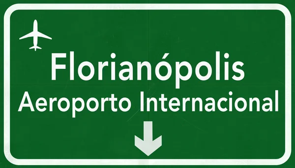 Aeroporto Internacional de Florianópolis Highway Sign — Fotografia de Stock