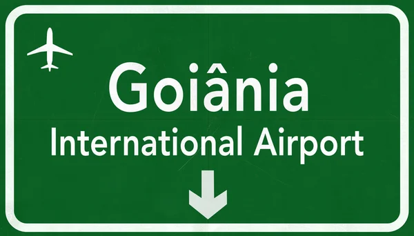 Υπογραφή Goiania Βραζιλία διεθνές αεροδρόμιο αυτοκινητόδρομο — Φωτογραφία Αρχείου