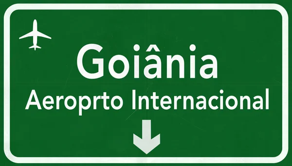 Aeroporto Internacional de Goiânia Brasil Highway Sign — Fotografia de Stock