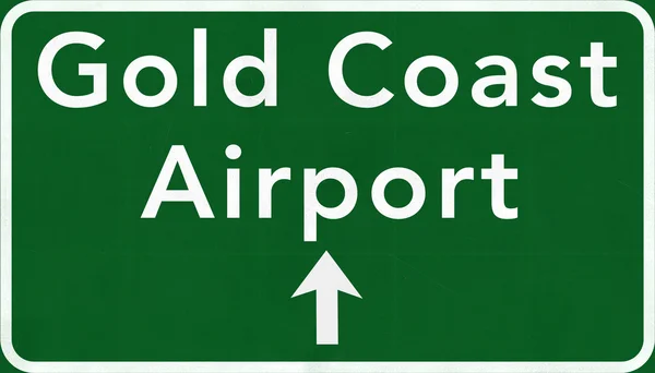 Signo de autopista del Aeropuerto Internacional de Gold Coast Australia — Foto de Stock