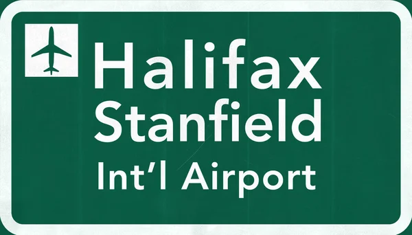 Señal de autopista del aeropuerto internacional de Halifax Stanfield Canadá — Foto de Stock