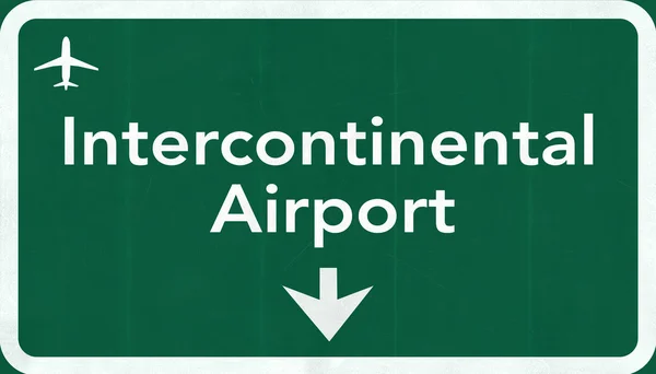 Sinal de rodovia do aeroporto intercontinental — Fotografia de Stock