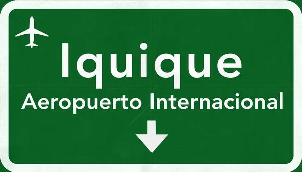 Sinal de Iquique Chile International Airport Highway — Fotografia de Stock
