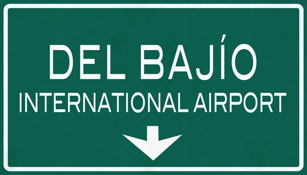 LEon México International Airport Highway Sign — Fotografia de Stock