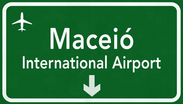 Señal de autopista del aeropuerto internacional de Maceio Brasil — Foto de Stock