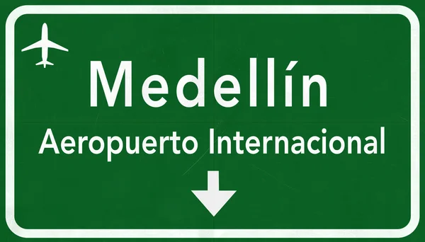 Medellín Aeroporto Internacional da Colômbia Highway Sign — Fotografia de Stock