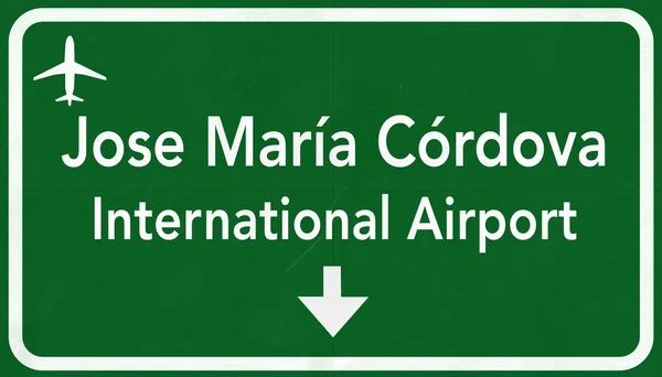 Medellín Aeroporto Internacional da Colômbia Highway Sign — Fotografia de Stock