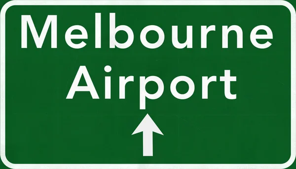 Señal de autopista del aeropuerto internacional de Melbourne Australia — Foto de Stock