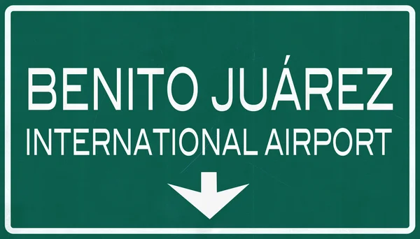 Mexico City Benito Juarez International Airport Highway Sign — Stock Photo, Image