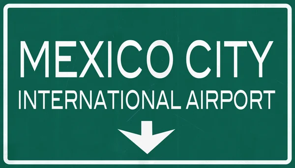 Ciudad de México Benito Juárez International Airport Highway Sign — Foto de Stock