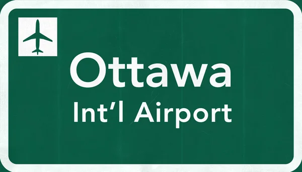 Ottawa Canada International Airport Highway Sign — Stock Photo, Image