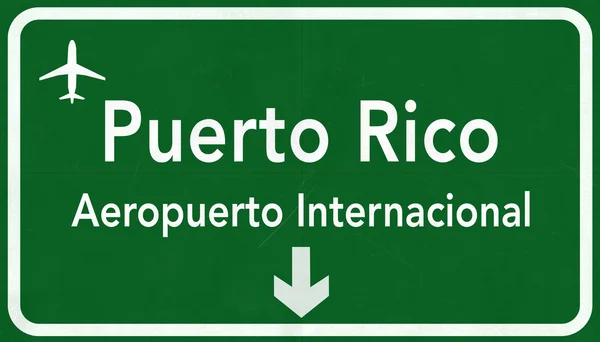 Puerto Rico San Juan międzynarodowego lotniska autostradą znak — Zdjęcie stockowe