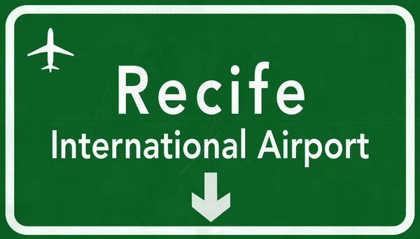 Recife Brasile International Airport Highway Sign — Foto Stock