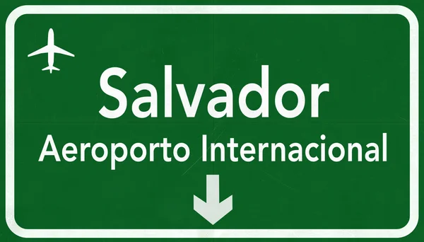 Salvador Brazil International Airport Highway Sign — Stock Photo, Image